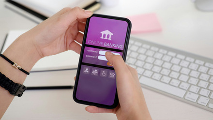 online banking purple