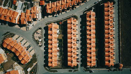 brown concrete houses from birds eye view
