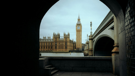 parliament view from under arch and river