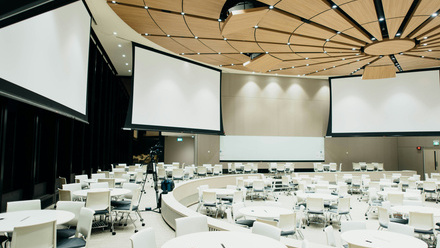 event venue with big screens