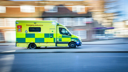 ambulance with blurred background
