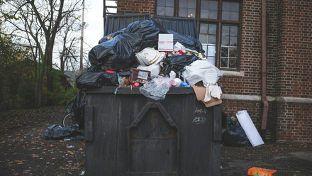 fly tipping ouside building