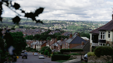 a view of a town from a distance