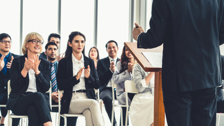 man giving a speech